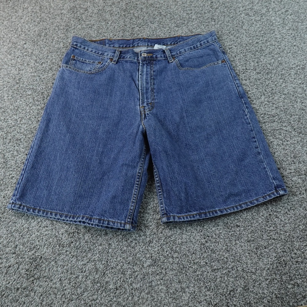 VTG Levis Shorts Mens 38 Dark Blue Denim Jean Jorts 550 Relaxed Fit Dad Y2K 00s